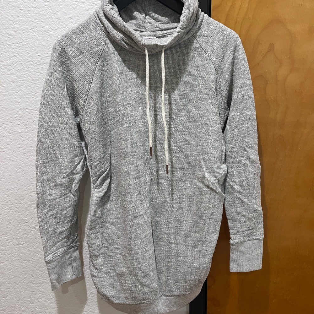 Isabel Maternity Heather Gray Textured Cowl Neck Sweater